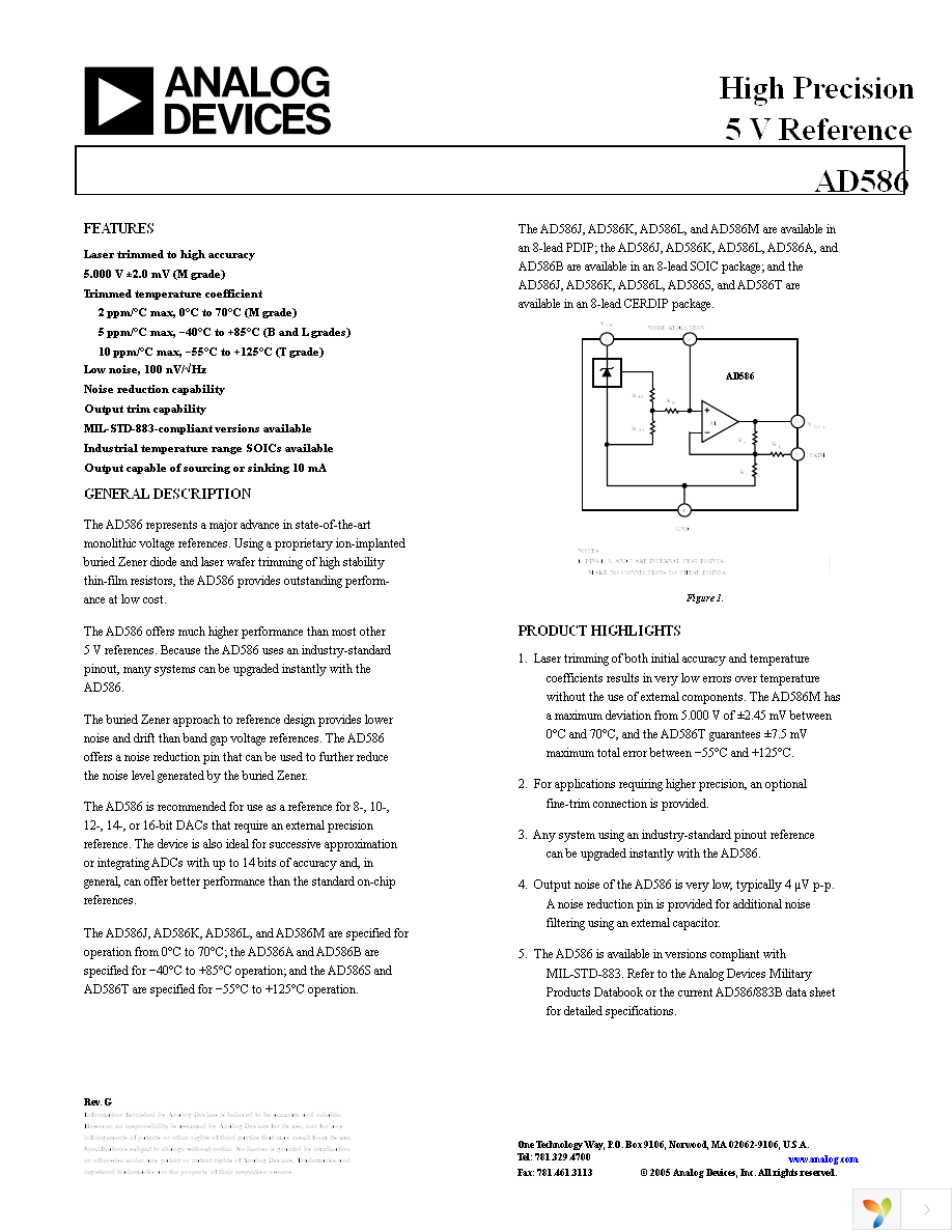 AD586ARZ-REEL Page 1