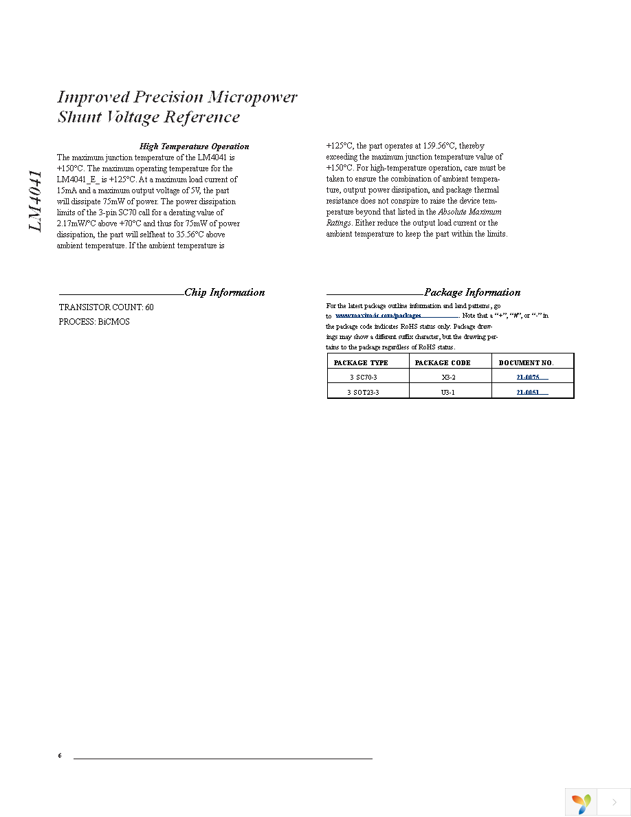 LM4041BIX3-1.2+T Page 6