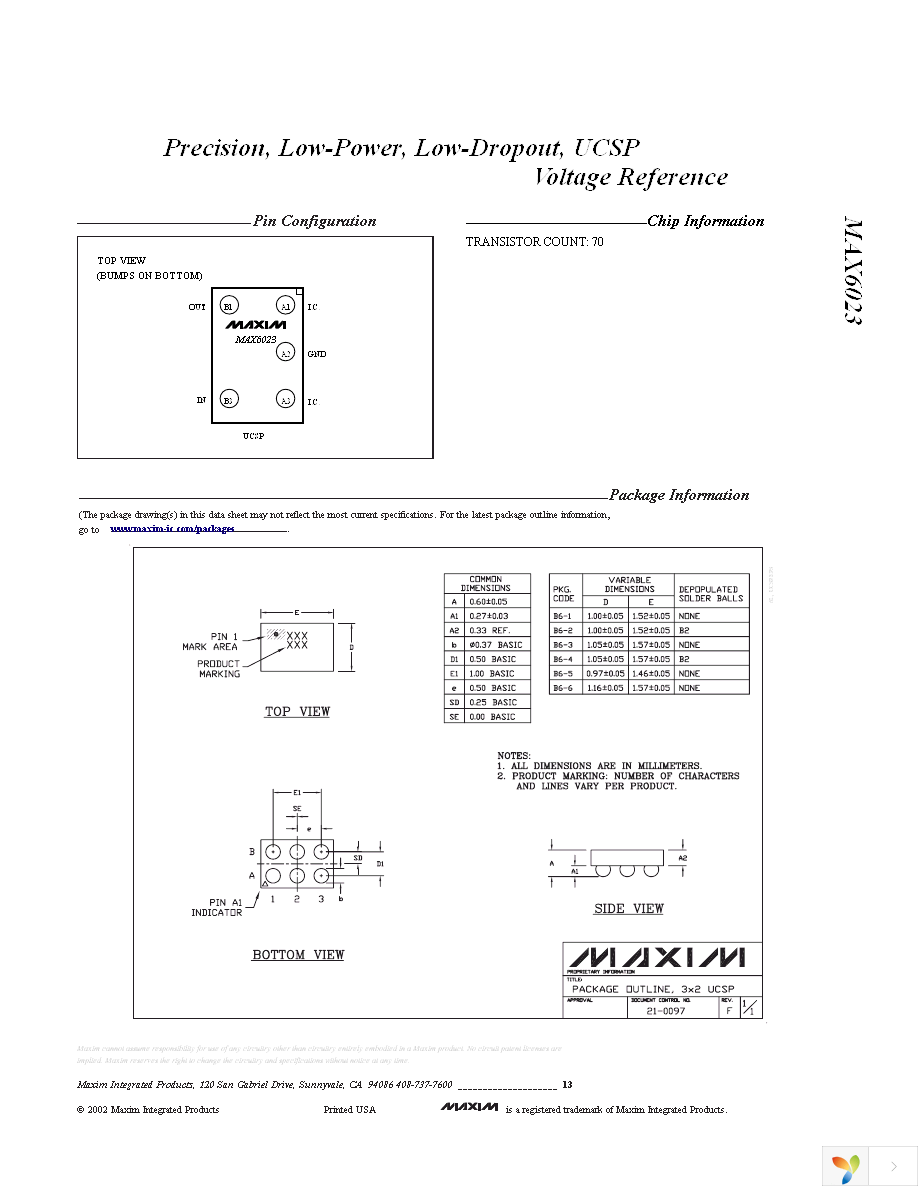 MAX6023EBT25+T Page 13