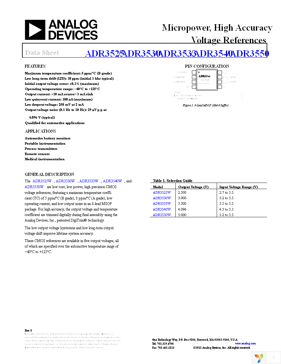 ADR3525WARMZ-R7 Page 1