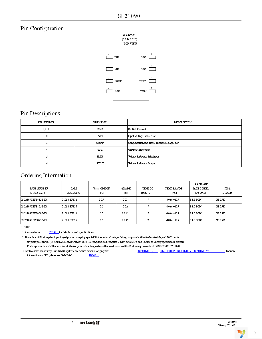 ISL21090BFB825Z-TK Page 2