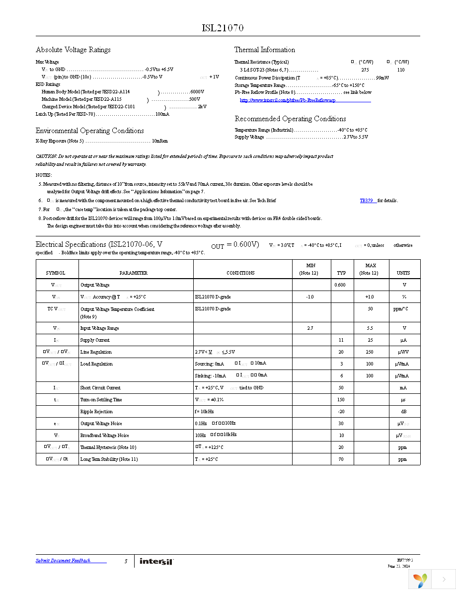 ISL21070DIH306Z-TK Page 3