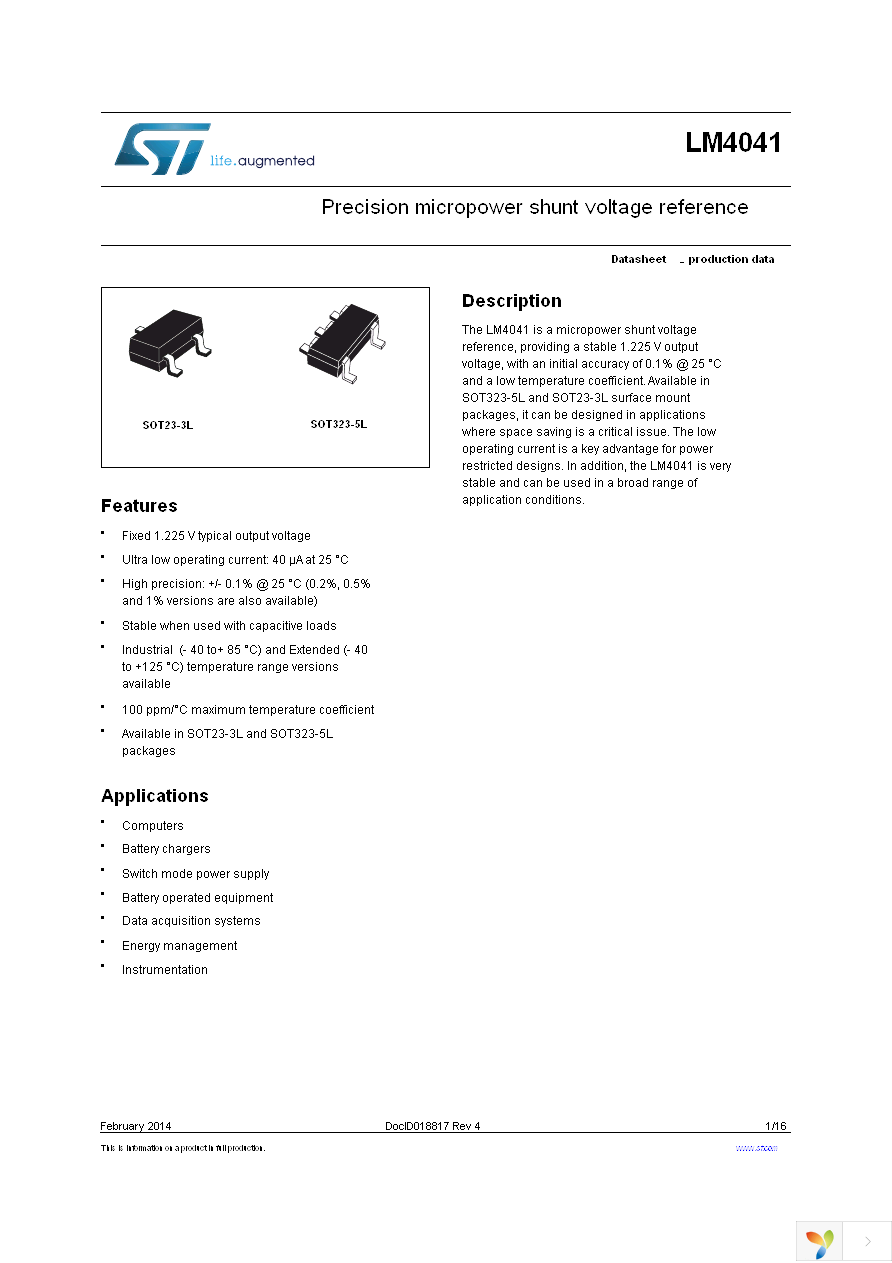 LM4041DELT-1.2 Page 1