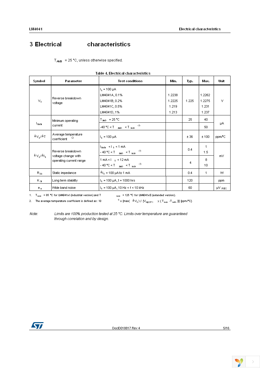 LM4041DELT-1.2 Page 5