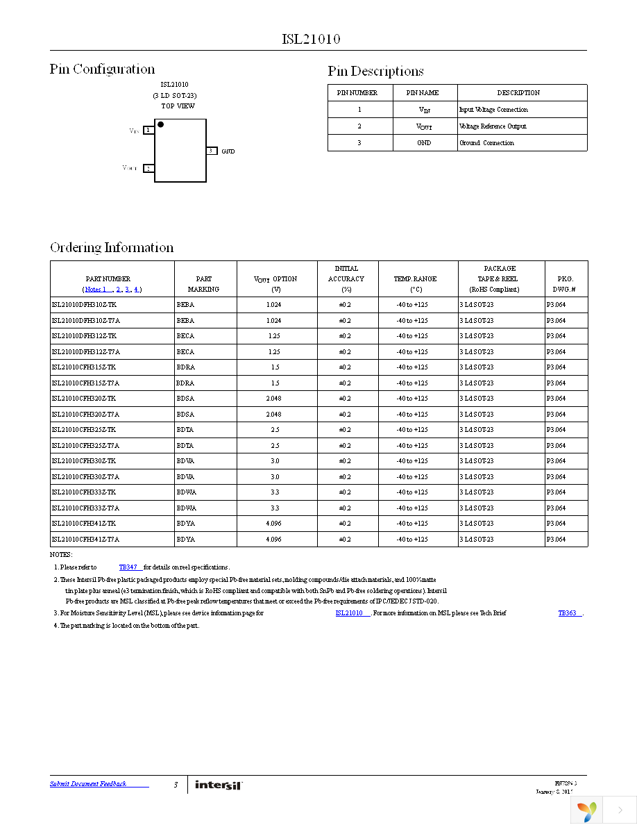 ISL21010CFH315Z-TK Page 3