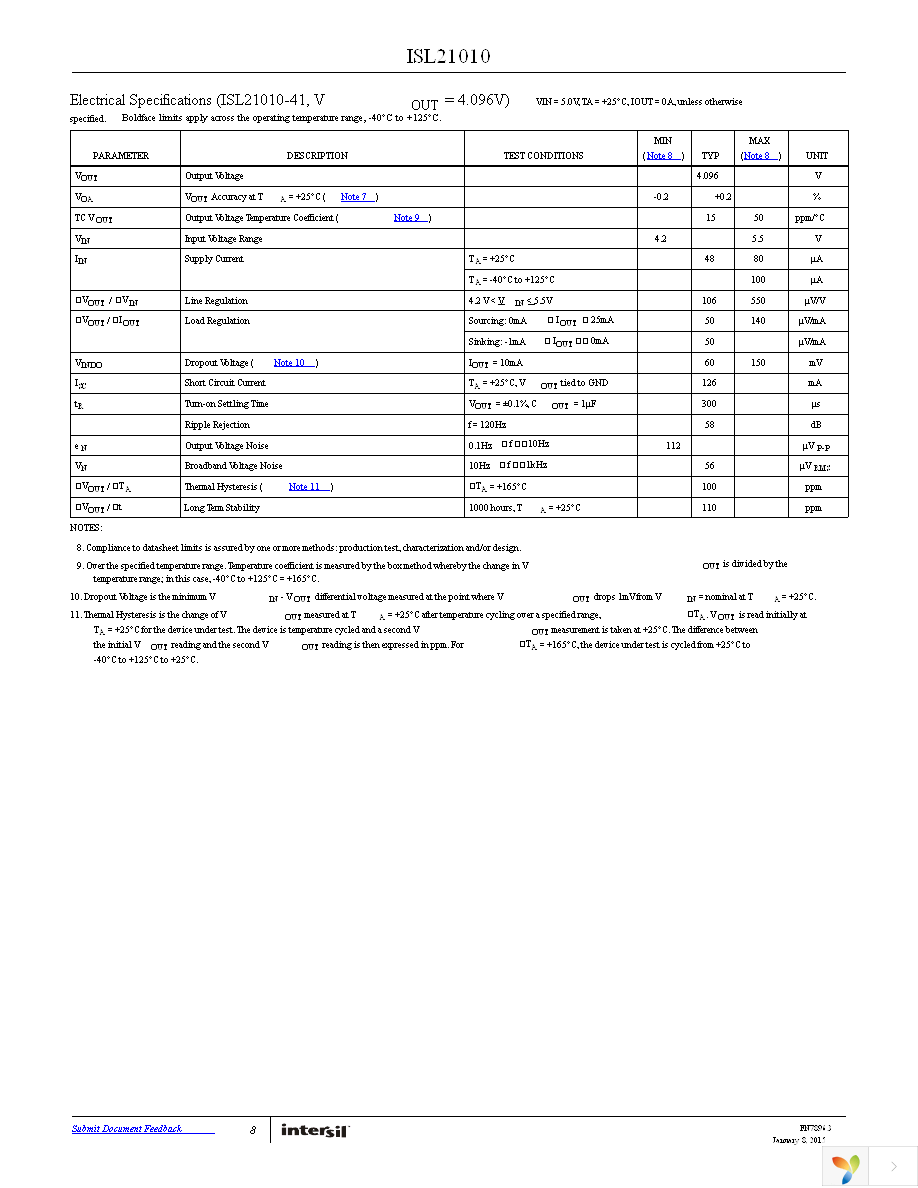 ISL21010CFH315Z-TK Page 8