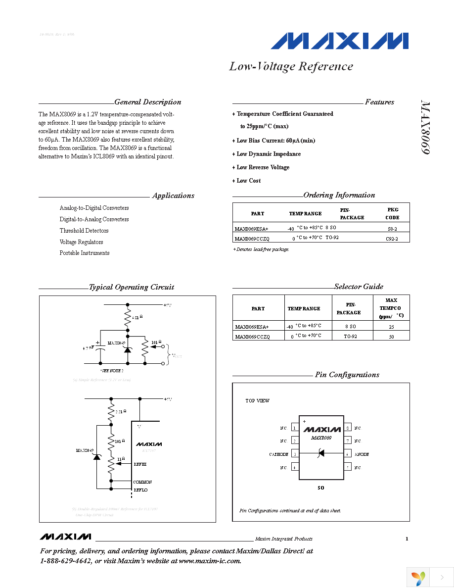 MAX8069ESA+ Page 1