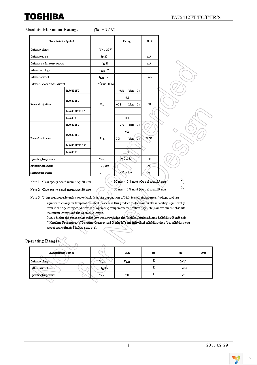 TA76432FC(TE85L,F) Page 4