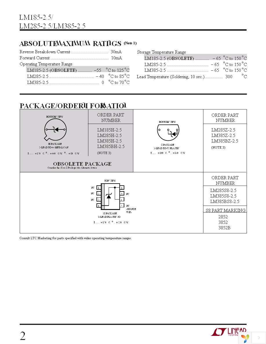 LM385BZ-2.5 Page 2