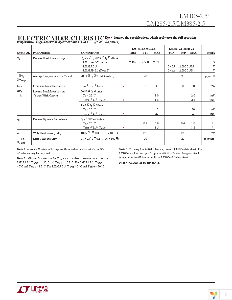 LM385BZ-2.5 Page 3