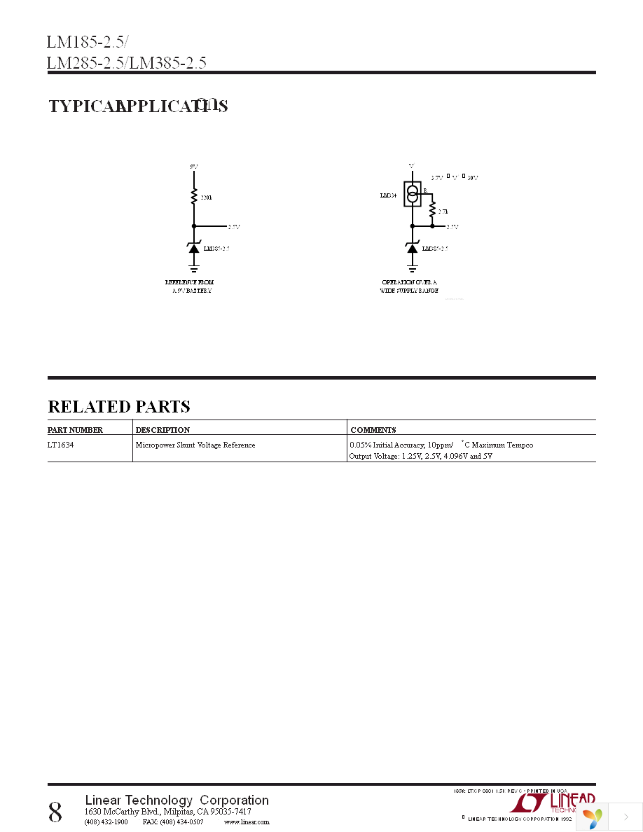 LM385BZ-2.5 Page 8