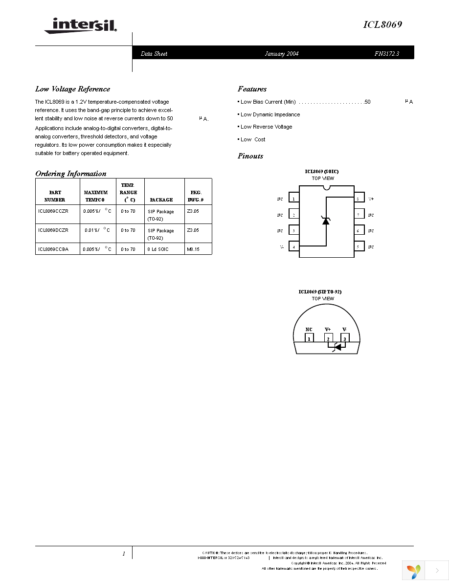 ICL8069CCZR Page 1