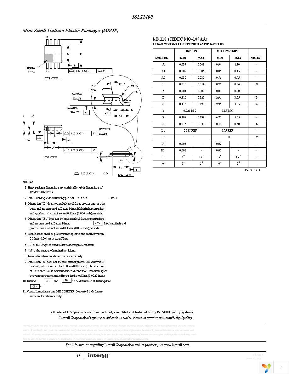 ISL21400IU8Z-TK Page 17