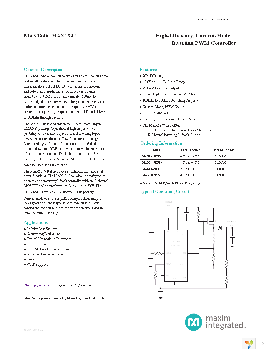 MAX1847EEE+ Page 1