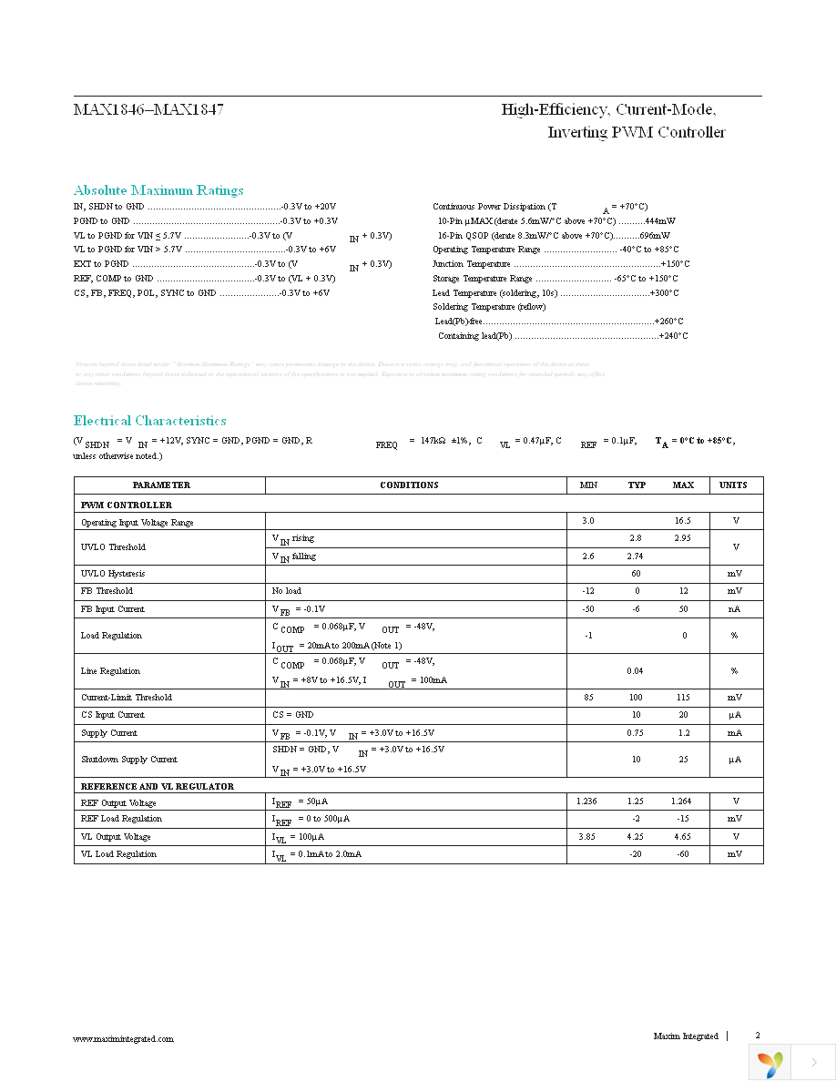 MAX1847EEE+ Page 2