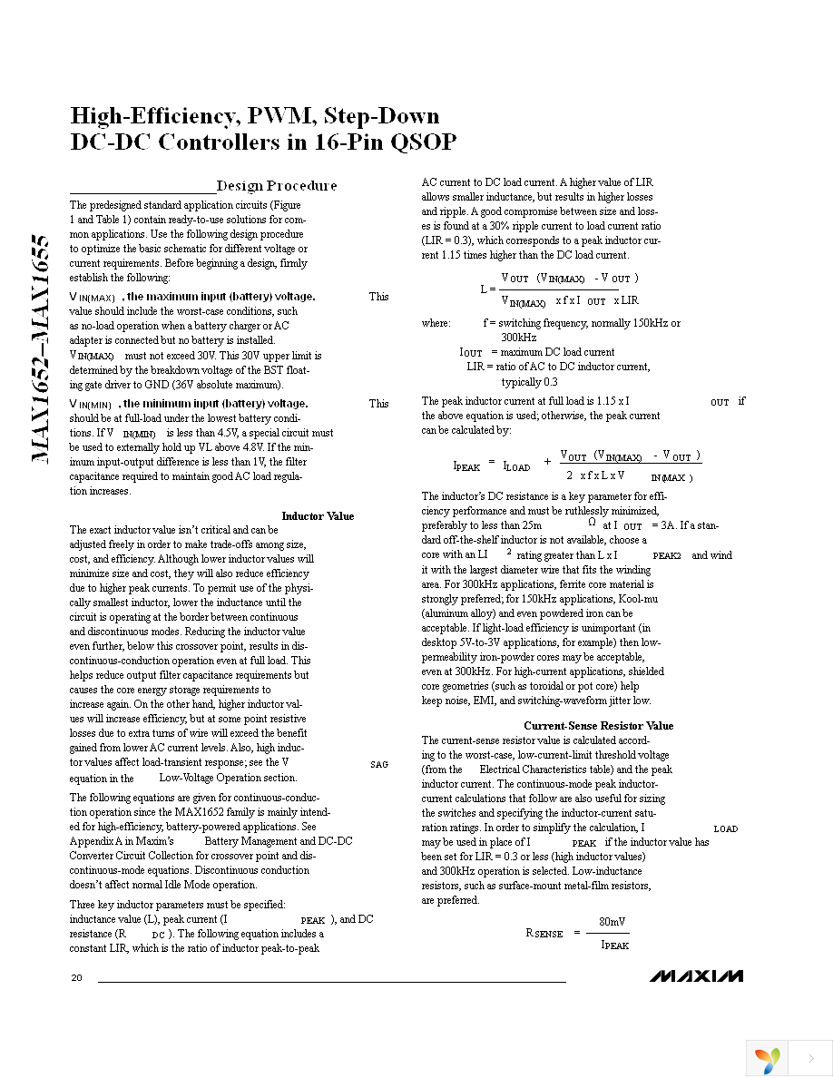 MAX1653EEE+ Page 20