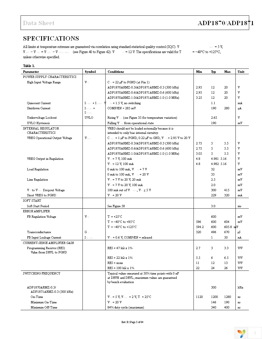 ADP1870ARMZ-0.6-R7 Page 3