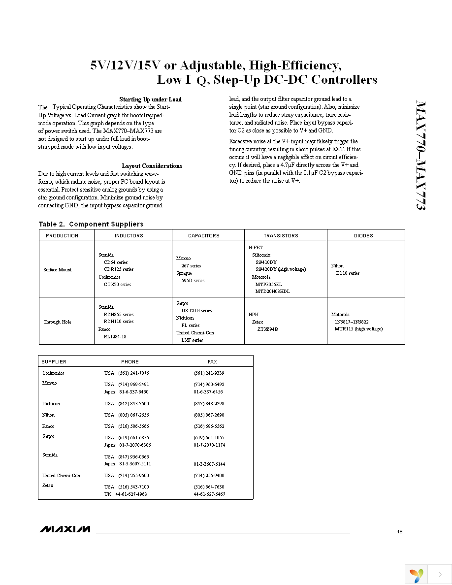 MAX771CSA+ Page 19
