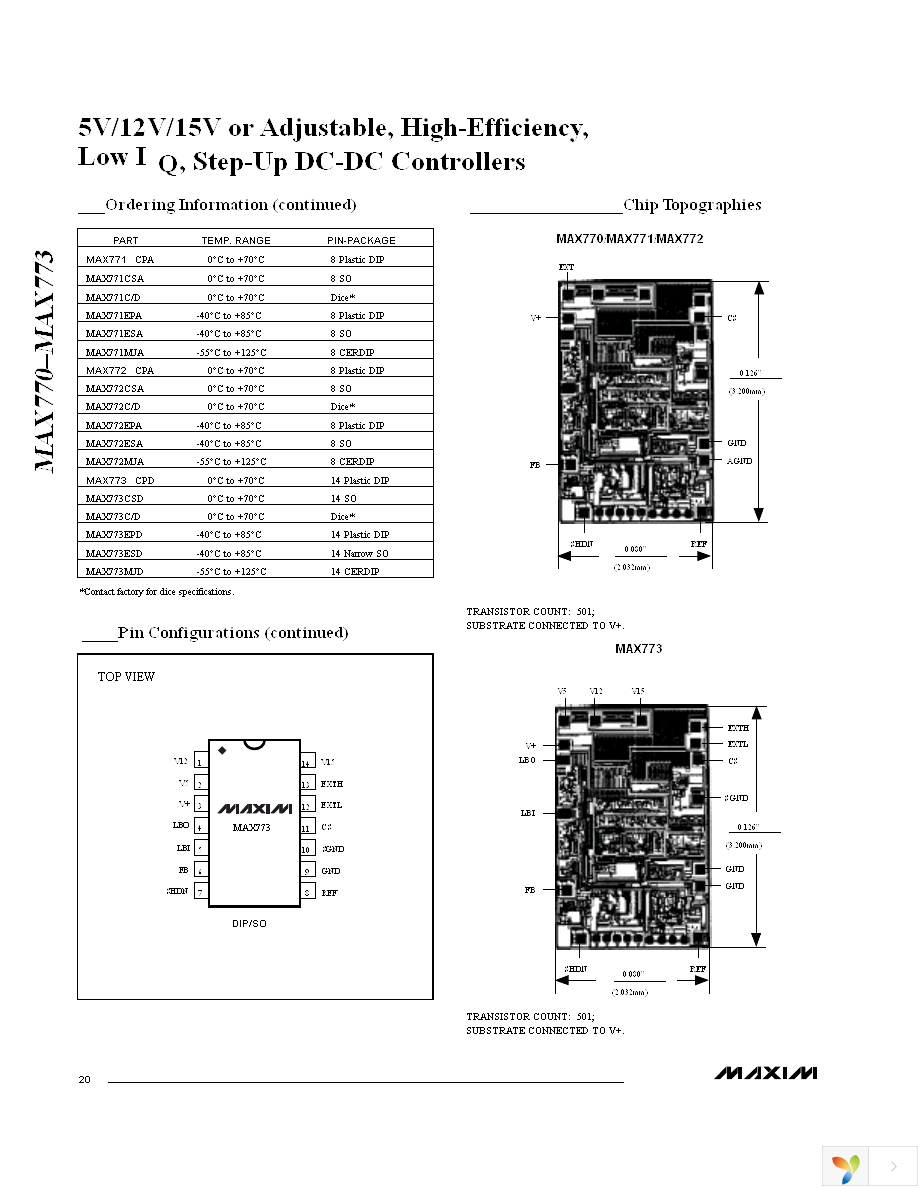 MAX771CSA+ Page 20