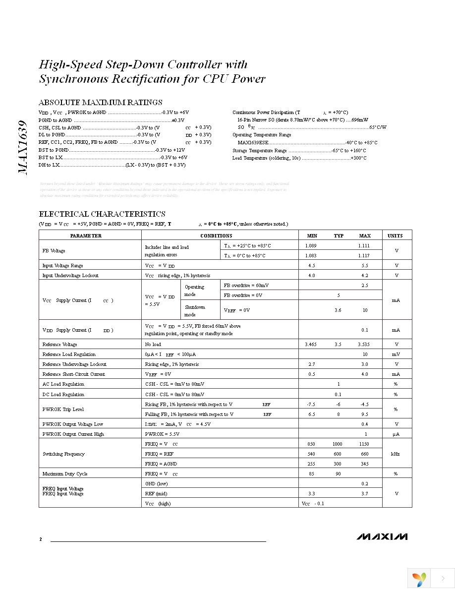 MAX1639ESE+ Page 2