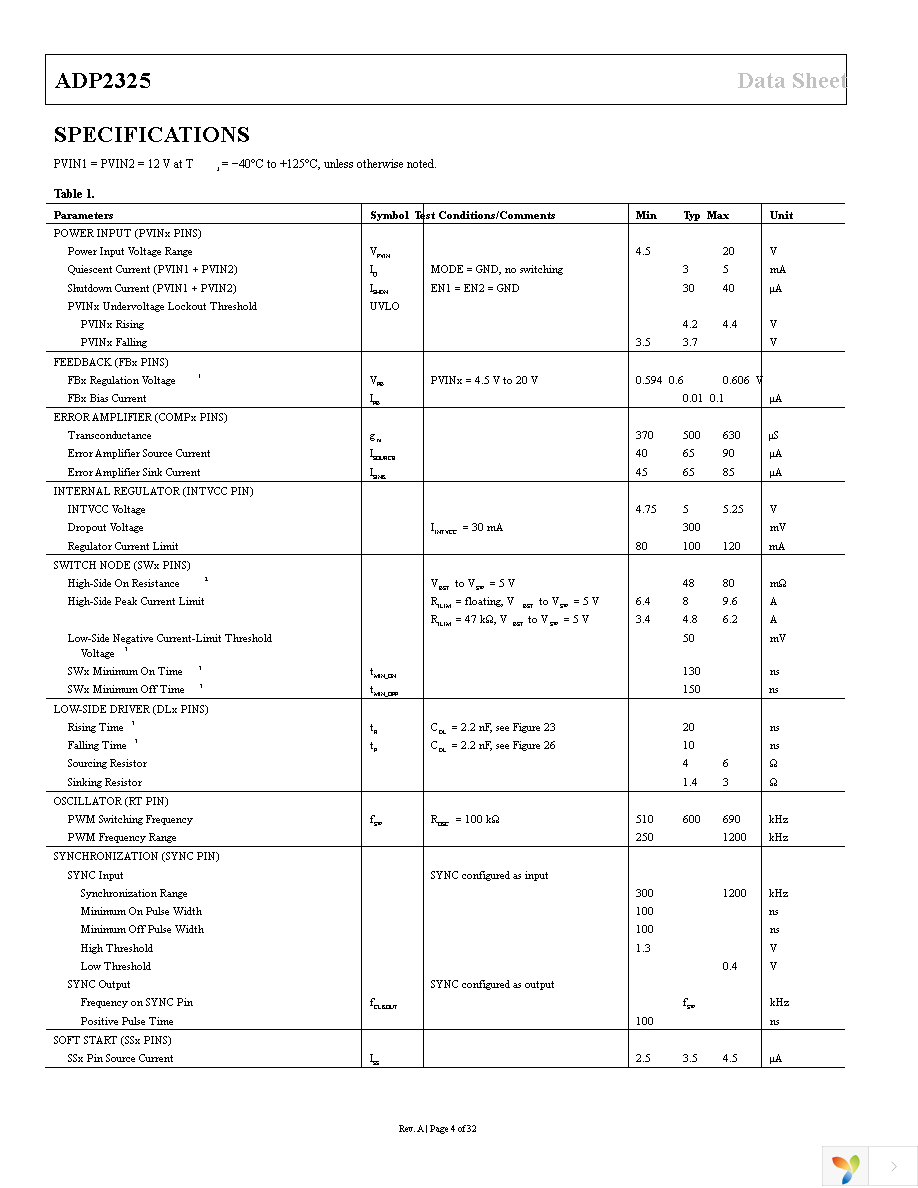 ADP2325ACPZ-R7 Page 4