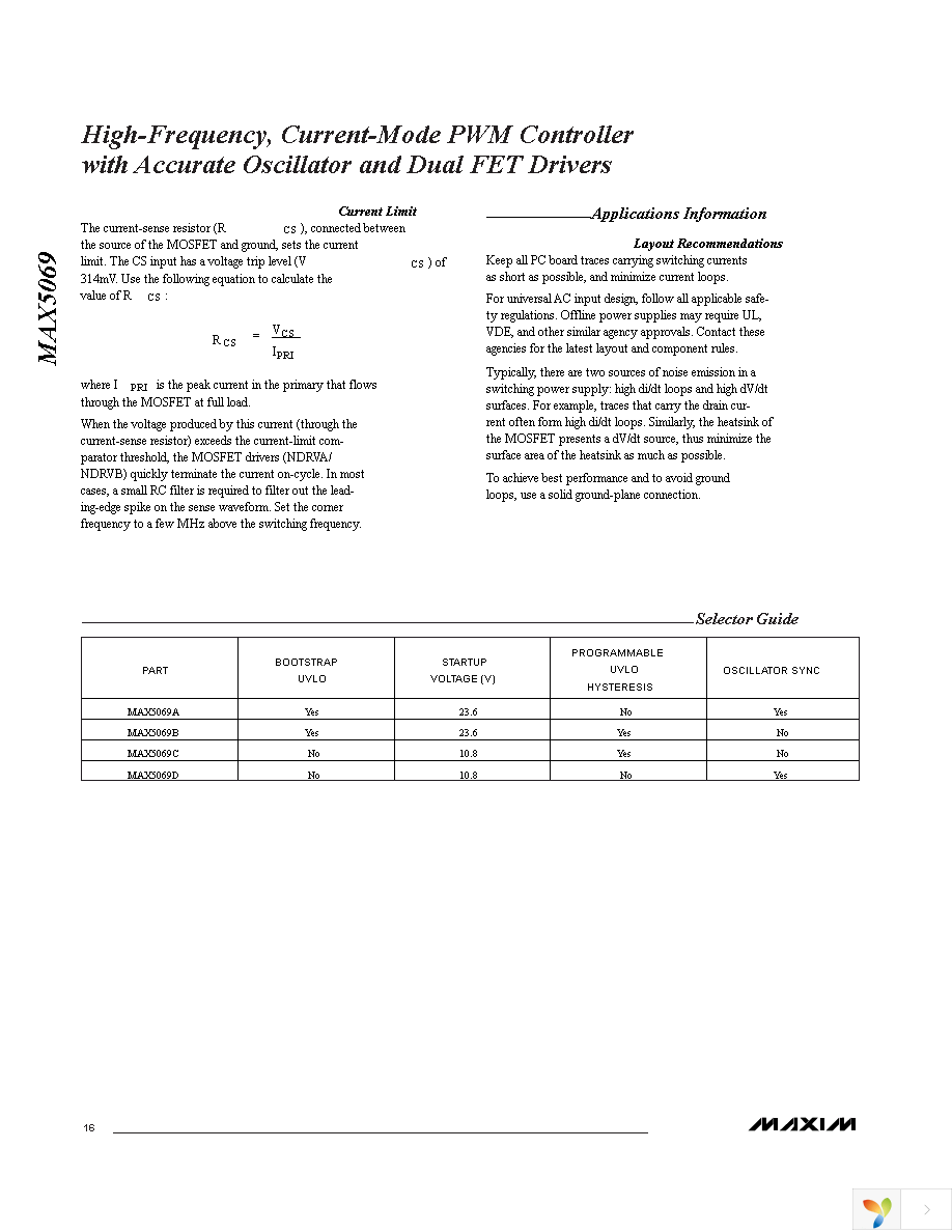 MAX5069AAUE+ Page 16