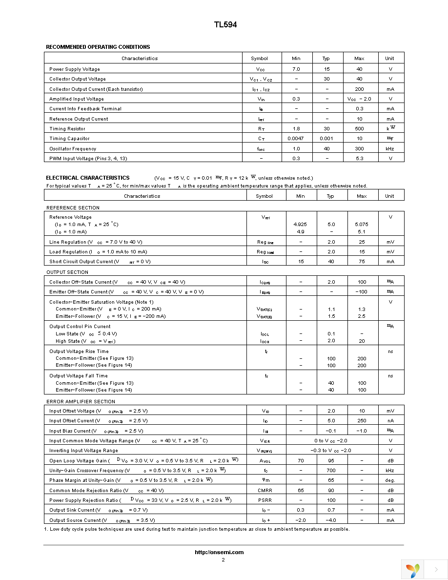 TL594CDR2G Page 2