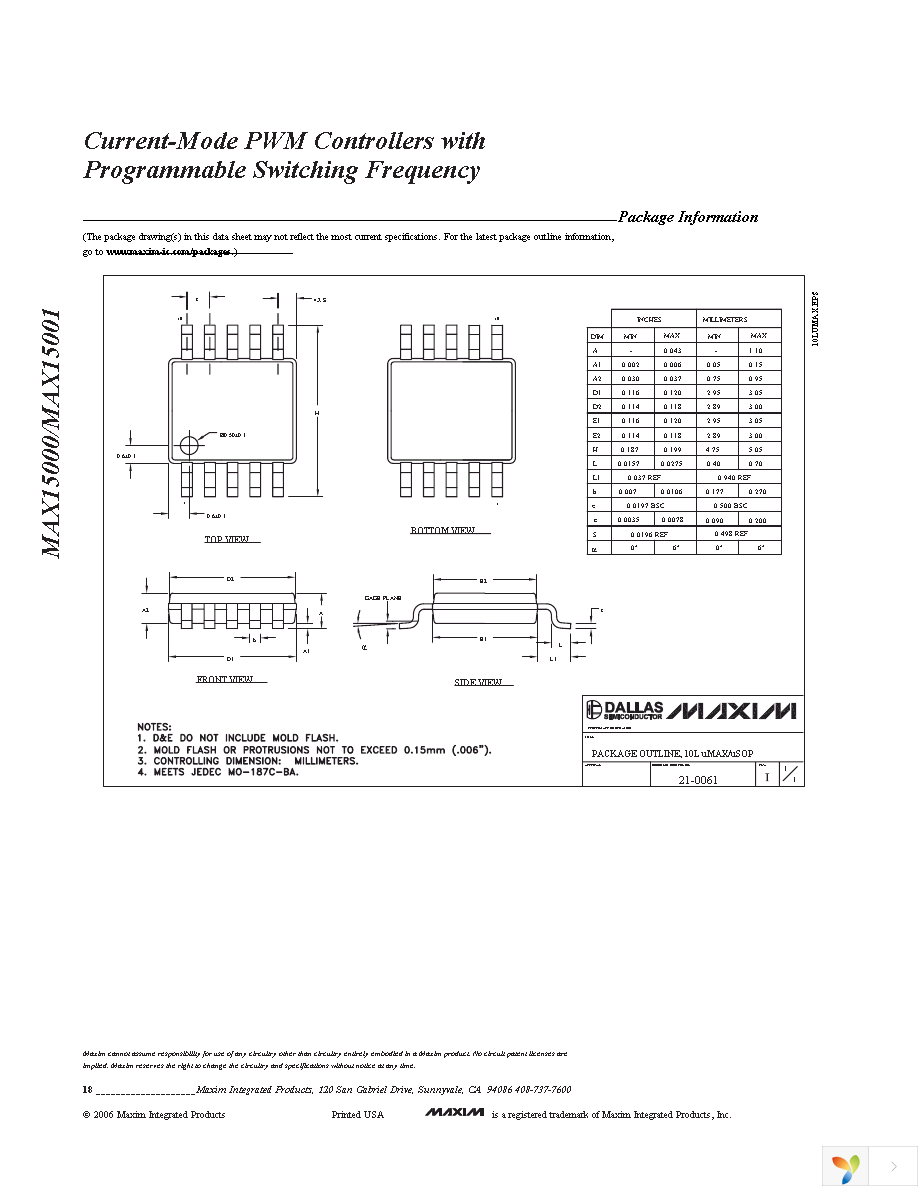 MAX15001AEUB+ Page 18