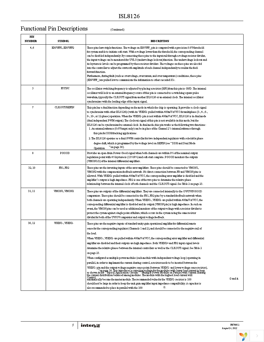 ISL8126CRZ-T7A Page 3