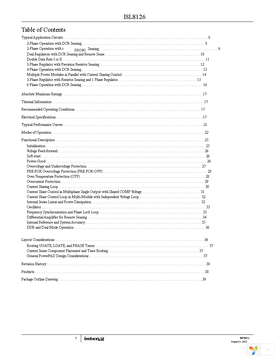 ISL8126CRZ-T7A Page 7