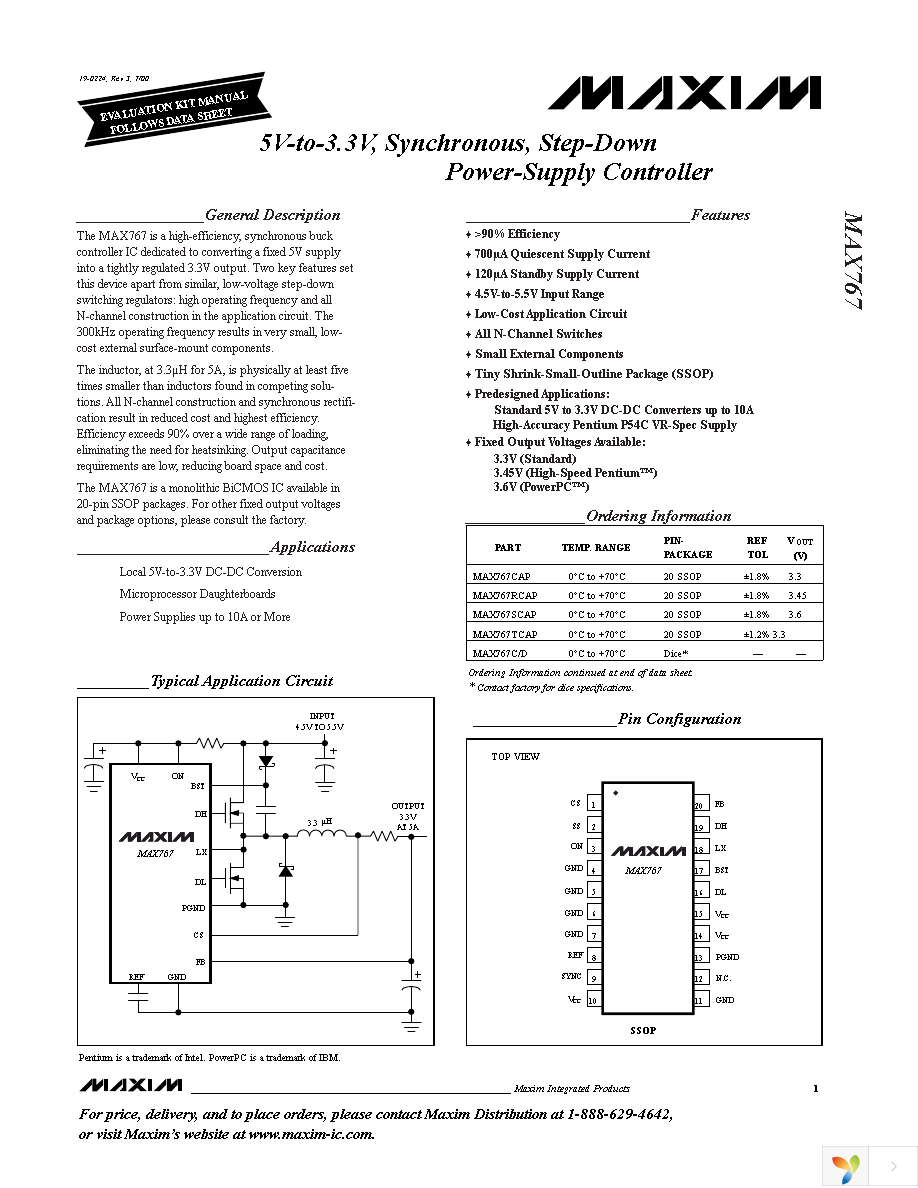 MAX767EAP+ Page 1