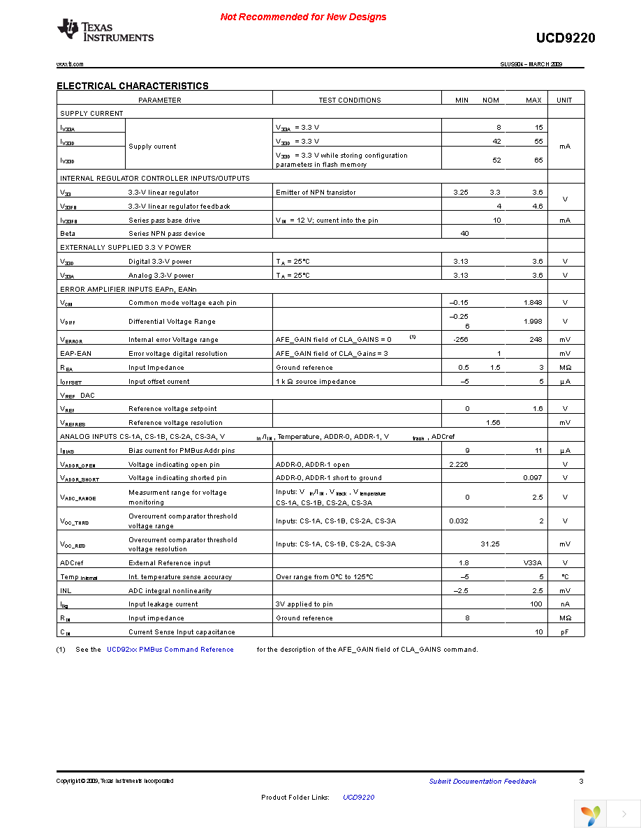 UCD9220RGZT Page 3