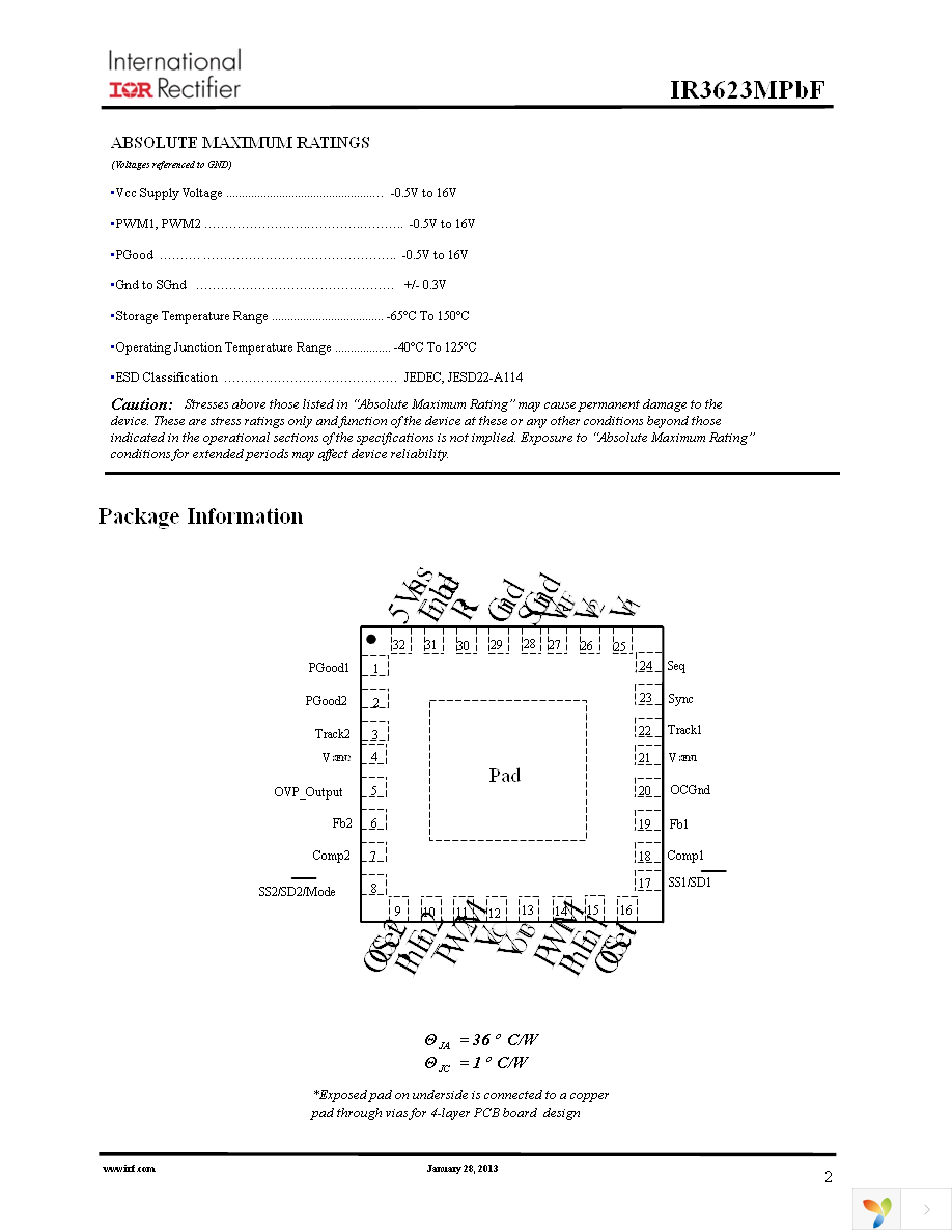 IR3623MTRPBF Page 2