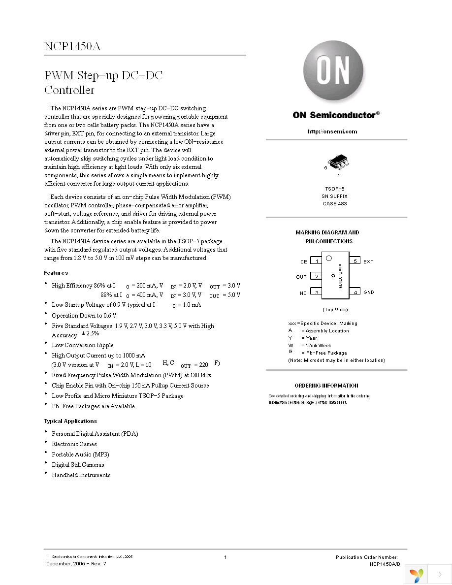 NCP1450ASN33T1G Page 1