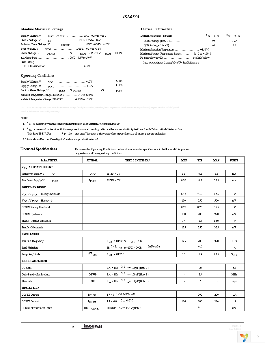 ISL6535CRZ Page 4