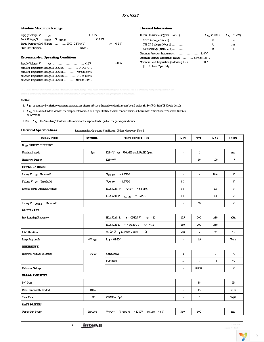 ISL6522CRZ-TK Page 4