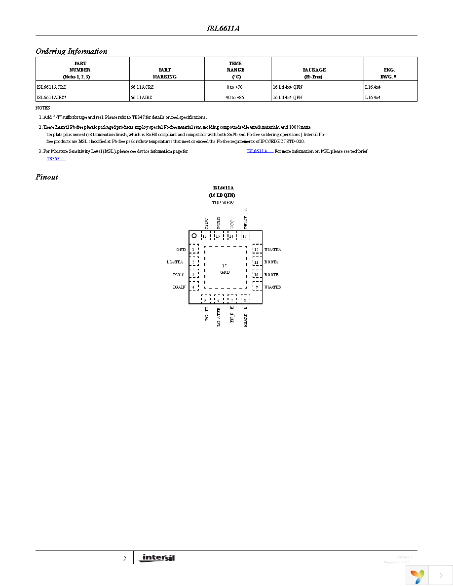 ISL6611AIRZ Page 2