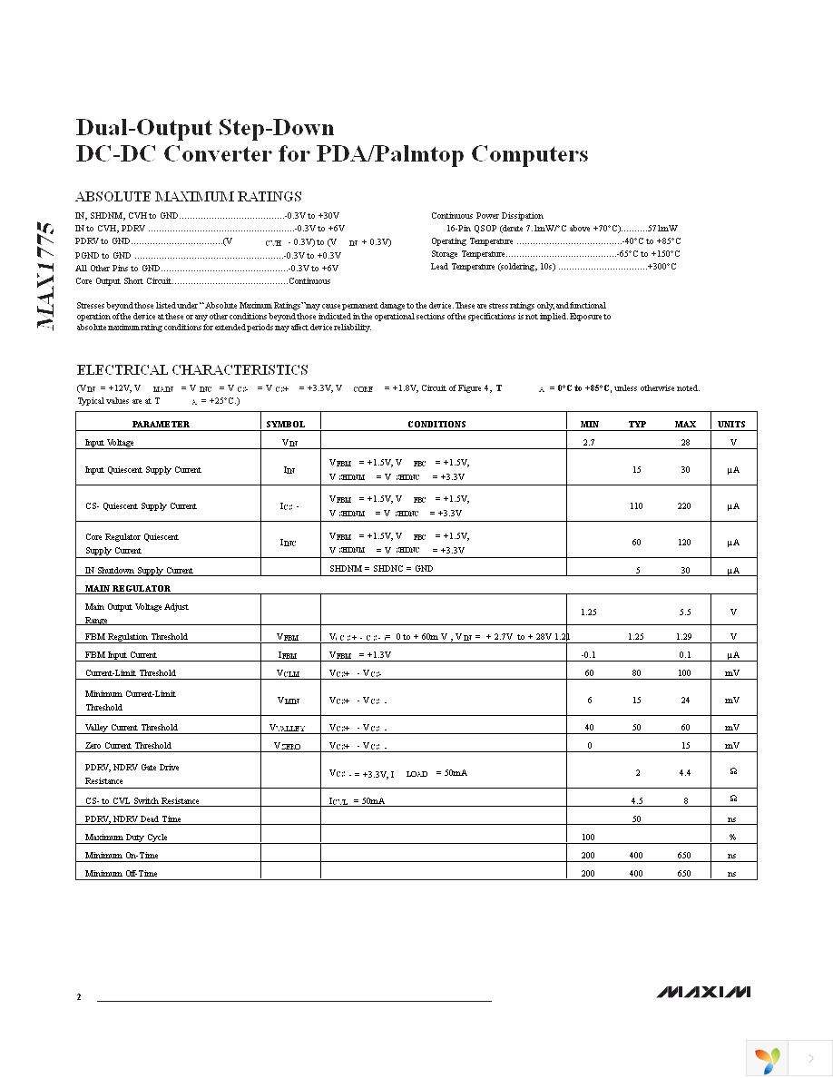 MAX1775EEE+ Page 2