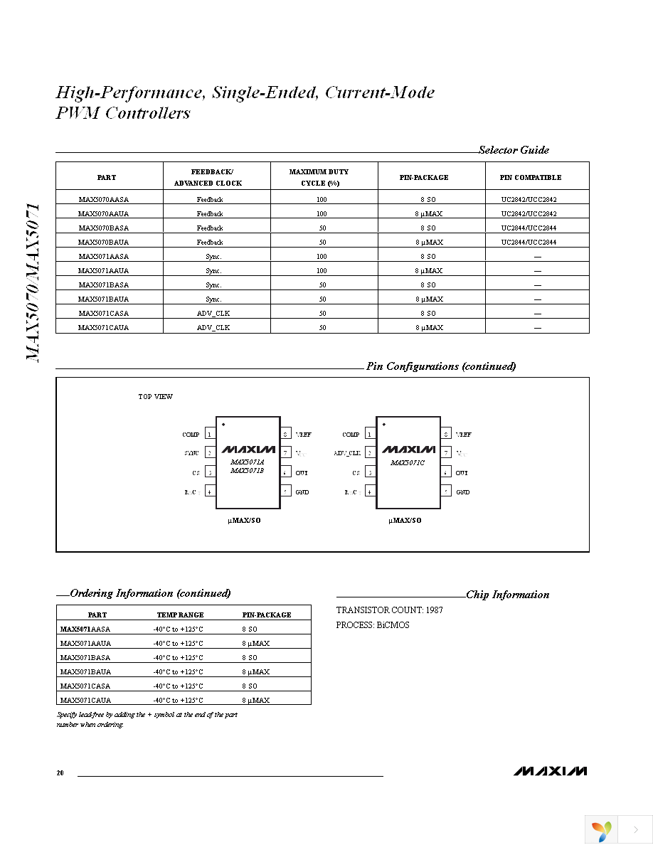 MAX5070BASA+ Page 20