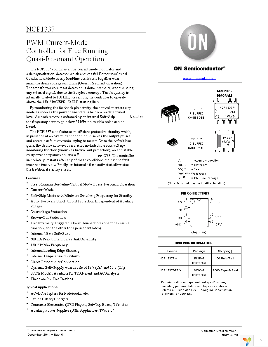 NCP1337DR2G Page 1