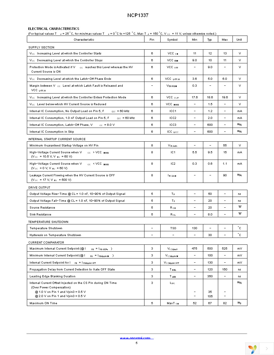 NCP1337DR2G Page 5