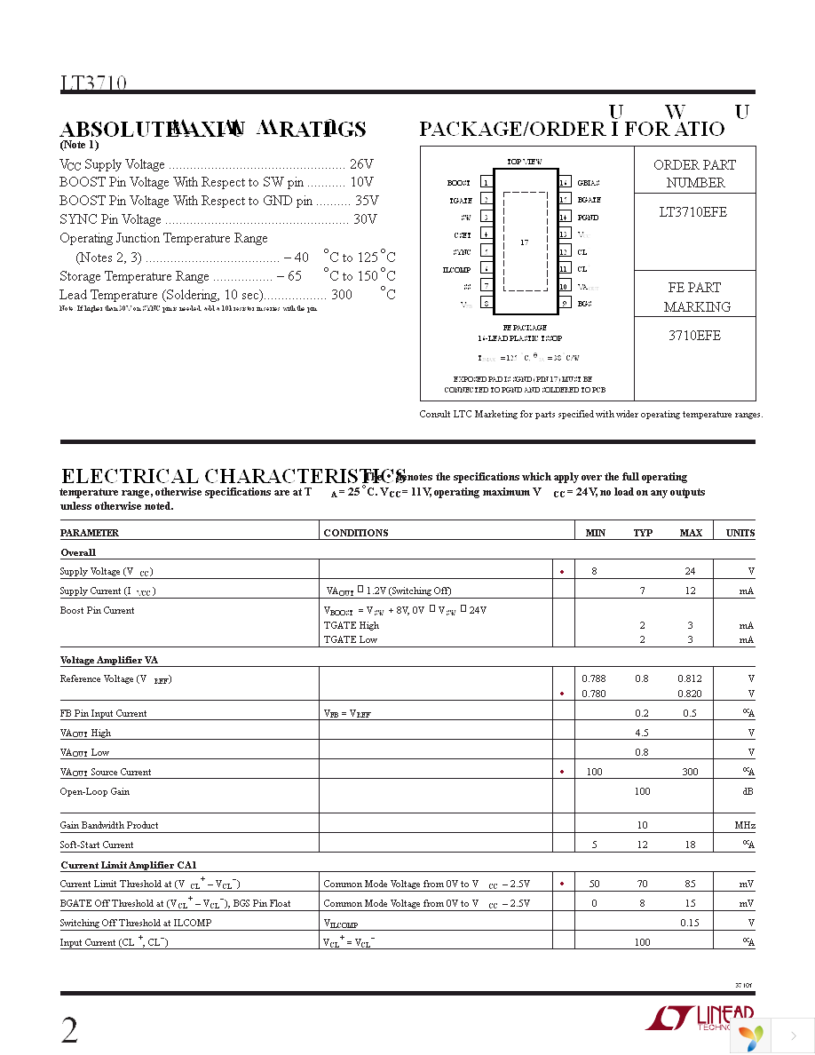 LT3710EFE Page 2