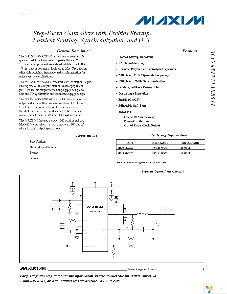 MAX8544EEP+ Page 1