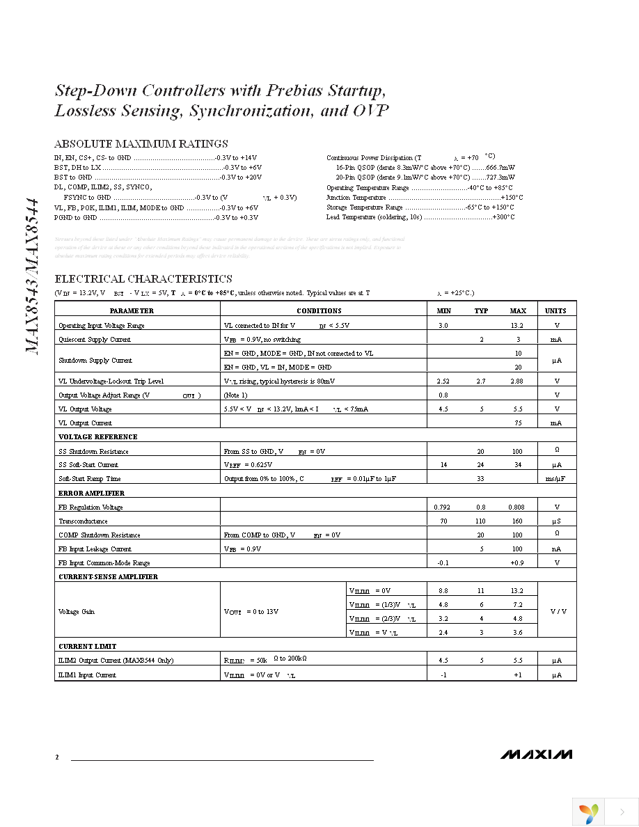 MAX8544EEP+ Page 2