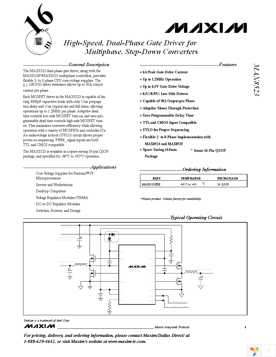 MAX8523EEE+T Page 1