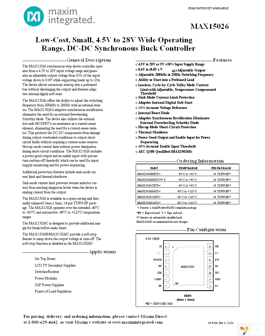 MAX15026CATD+T Page 1