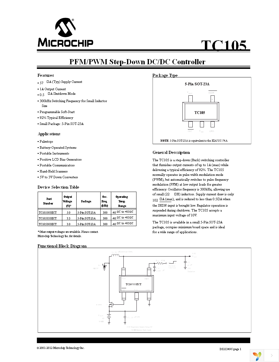 TC105303ECTTR Page 1