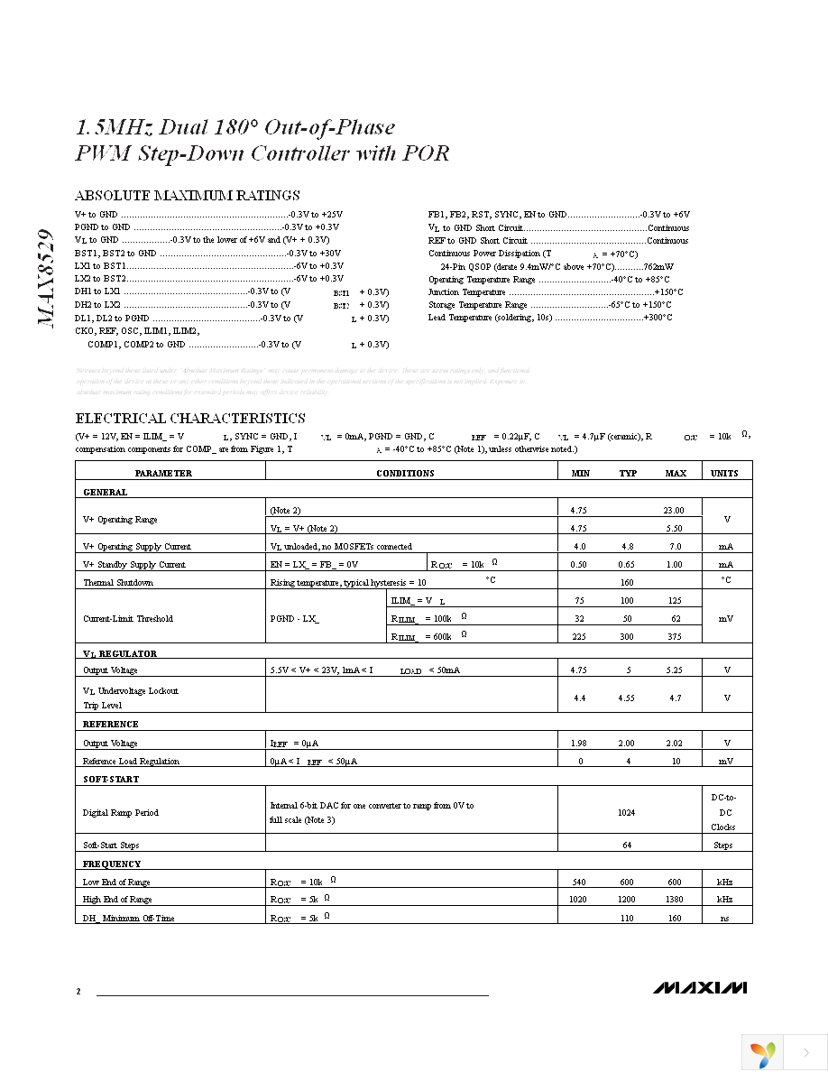 MAX8529EEG+T Page 2