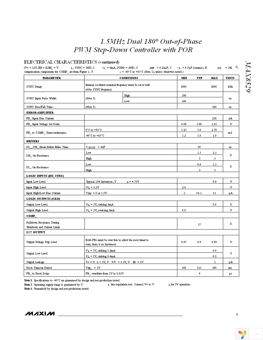 MAX8529EEG+T Page 3