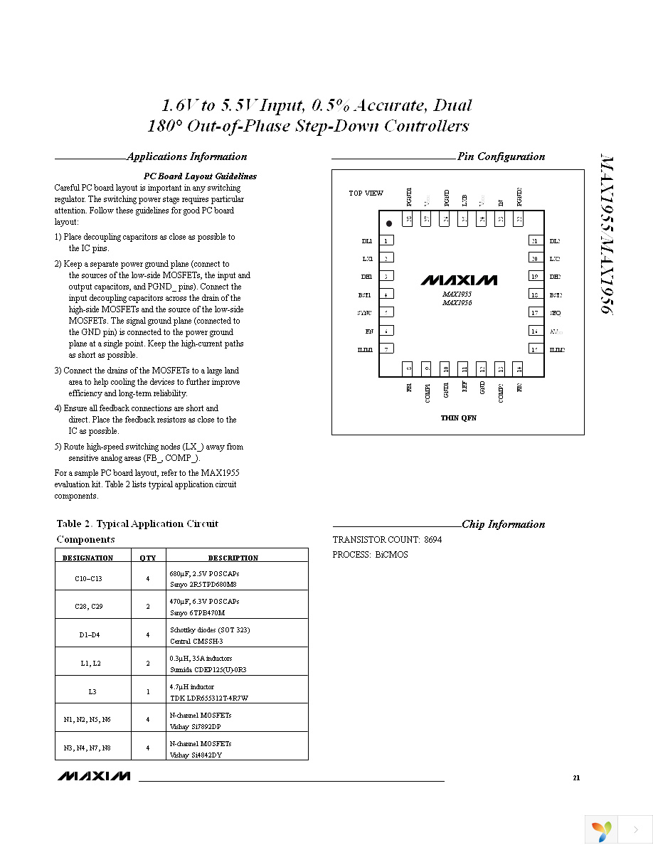 MAX1956ETI+T Page 21